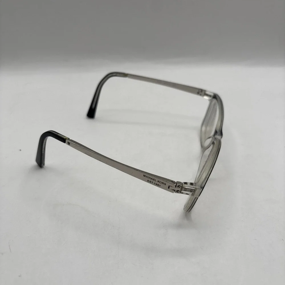 Michael Kors Black Clear Wayfarer Frames- Silver Temples MK4017 Nevis 55 16‎ 135